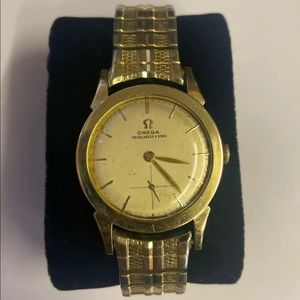 Vintage OMEGA Friedlander & Sons Classic 14k Gold Filled 34mm Wind Up Watch RARE